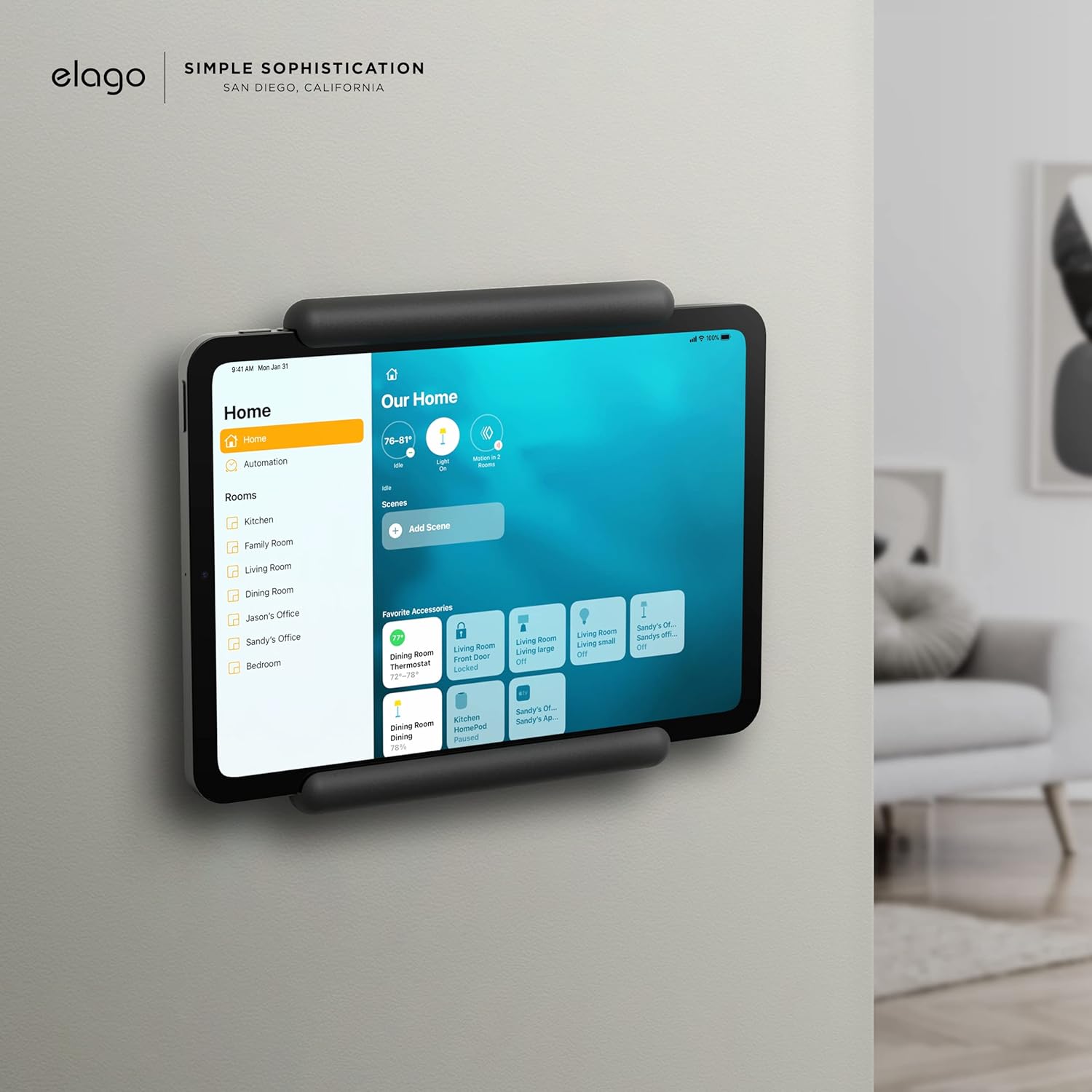 elago Home Hub Mount [Black] - [iPad Wall Mount][Homekit Mount][Easy Installation][Scratch-Free][Cable Management Included] - for Mini, Air, Pro