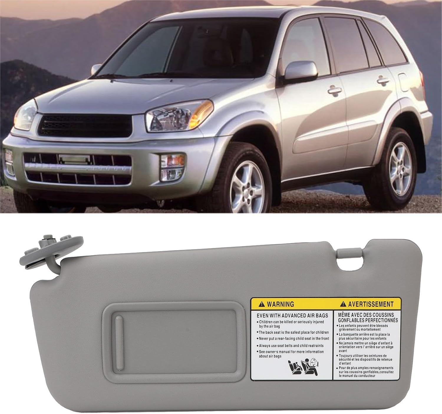 Left Driver Side Sun Visor for 2004 to 2005, OE # 7432042420B0, Sunvisor Replacement with Makeup Mirror, Automotive Sun Visor, Multifunctional Sun Shade Visor