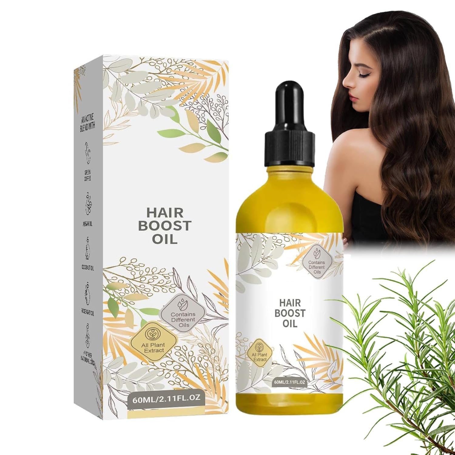 Veganic Natural Hair Growth Oil, Veganic Hair Growth Oil, Promotes Growth, Thickness, and Strength for Women and Men with Dry Damaged, or Thin Hair (1 Pcs)