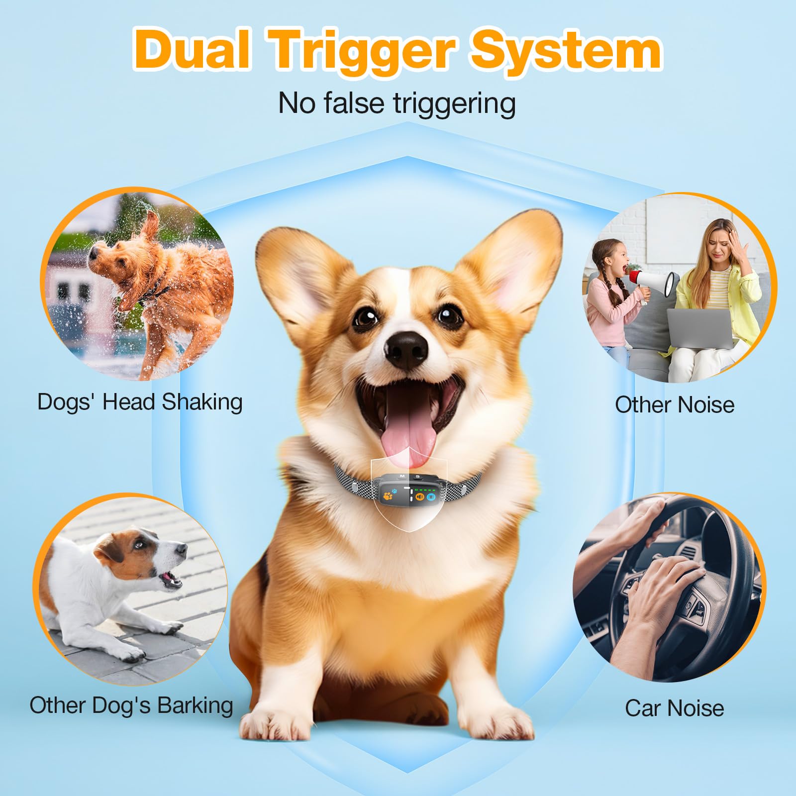 Collar Antiladridos para Perros, Collar Vibración Recargable, Súper Ligero, 3 Modos y 7 Niveles de Sensibilidad, Detección Inteligente de Ladridos, Impermeable IP67 para Perros Pequeños