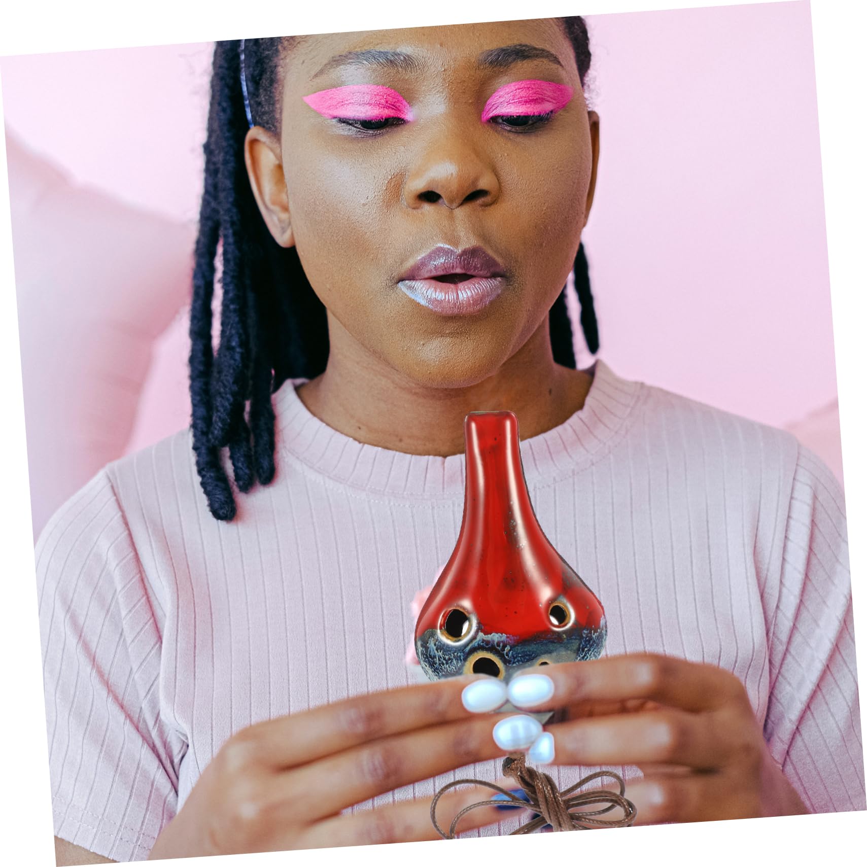 Toddmomy 6-hole Ocarina Flute Ceramic Beginner Ocarina Wind Instrument for Boys and Girls Random