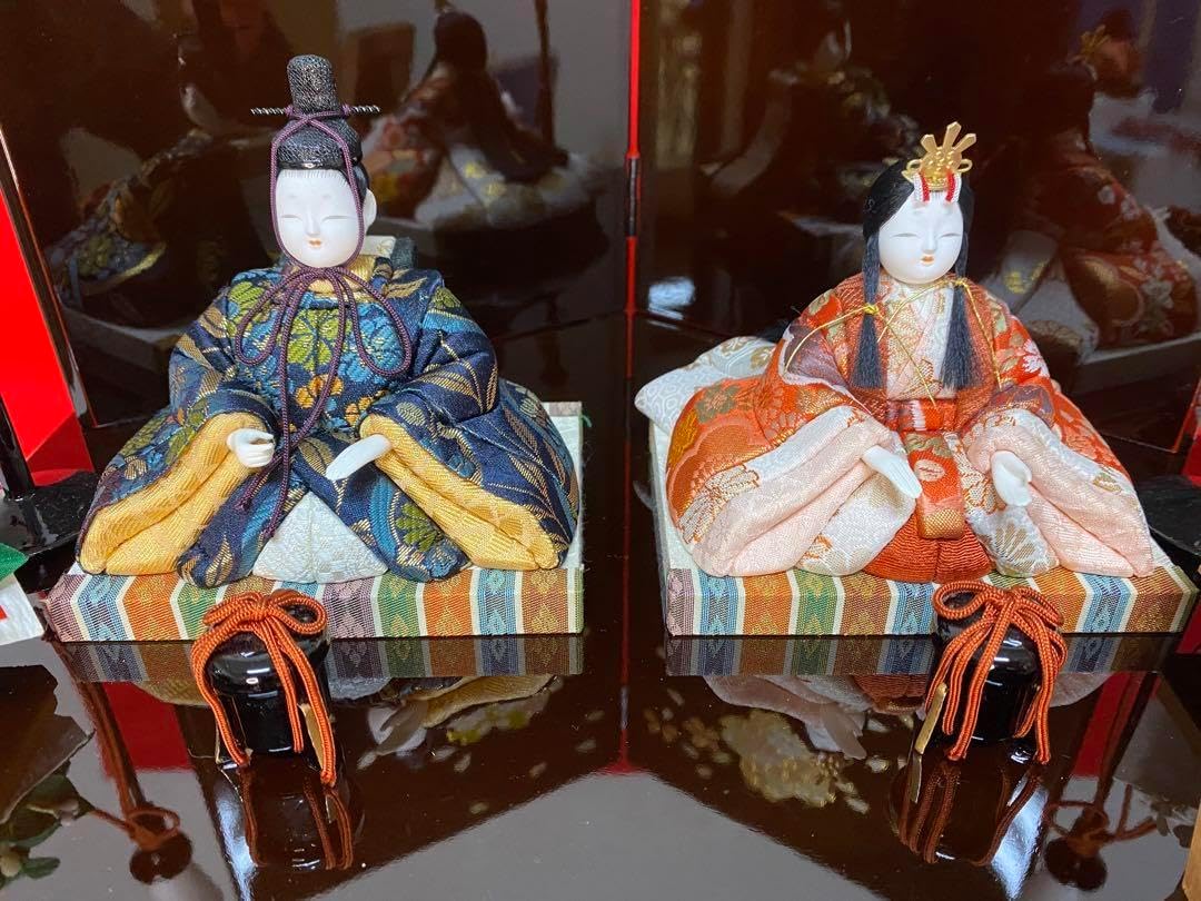 雛人形 木村一秀作 江戸木目込み人形 親王飾り 会津曙塗り収納セット