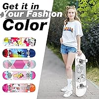 Vista 48 de BELEEV Patinetas para principiantes, 31 x 8 pulgadas, patineta completa para niños, adolescentes y adultos, 7 capas de arce canadiense doble patada