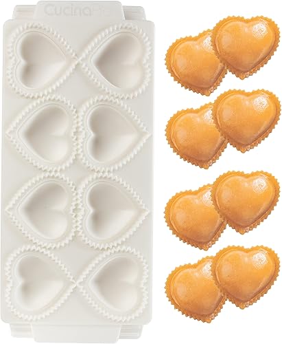 Miniatura 9 de Mini moldes para ravioles de corazón de 2 pulgadas, máquina de pasta rellena casera, bandeja de 2 piezas y prensa para hacer 8 raviolis rellenos a