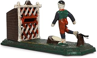 Antique/Vintage Style Cast Iron Mechanical Football Money Bank