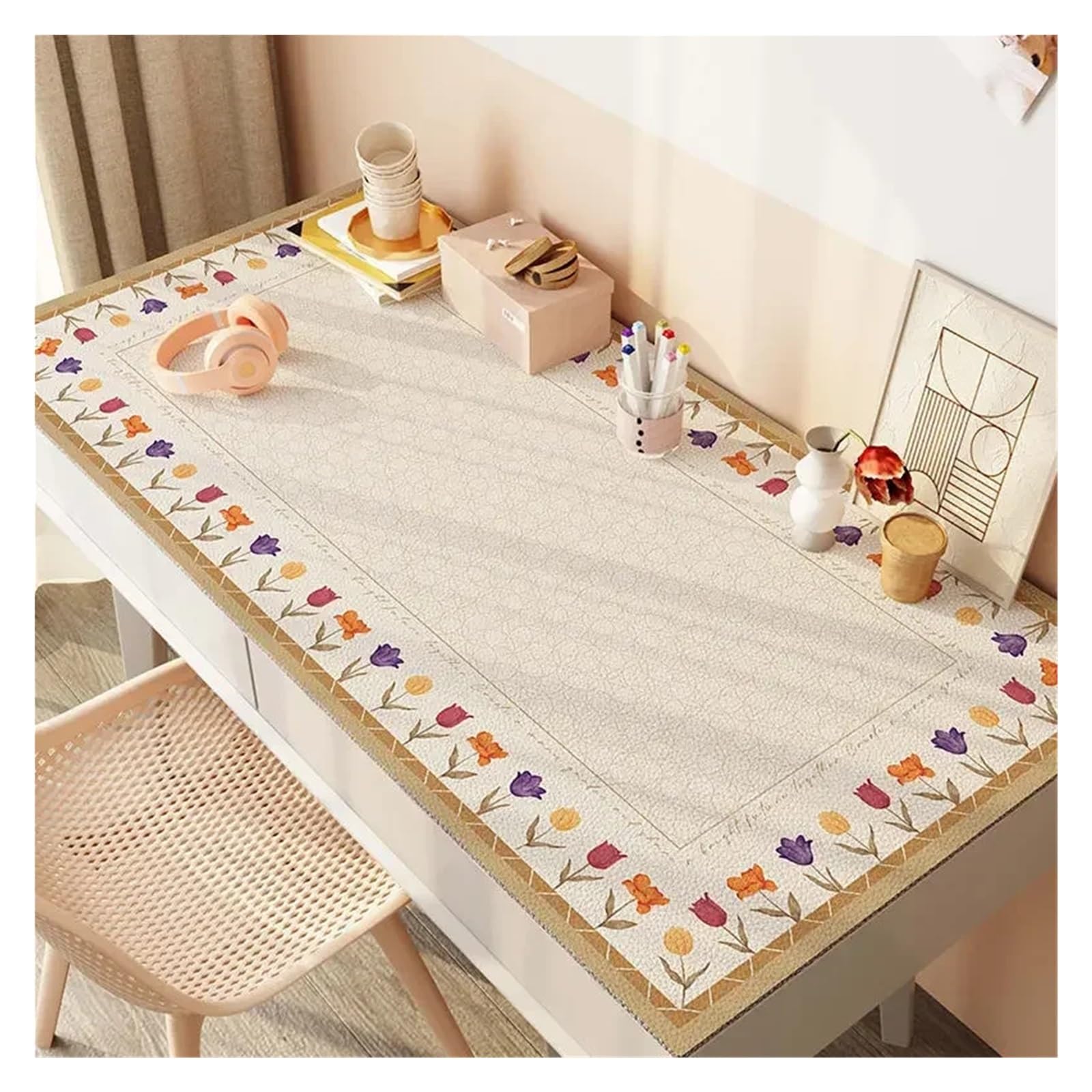 Tappetino da scrivania in pelle Tovaglia da pranzo, for scrivania, antipolvere, impermeabile, for studenti, for scrivere, antiscivolo, for caminetto(Color 3,80x120cm)