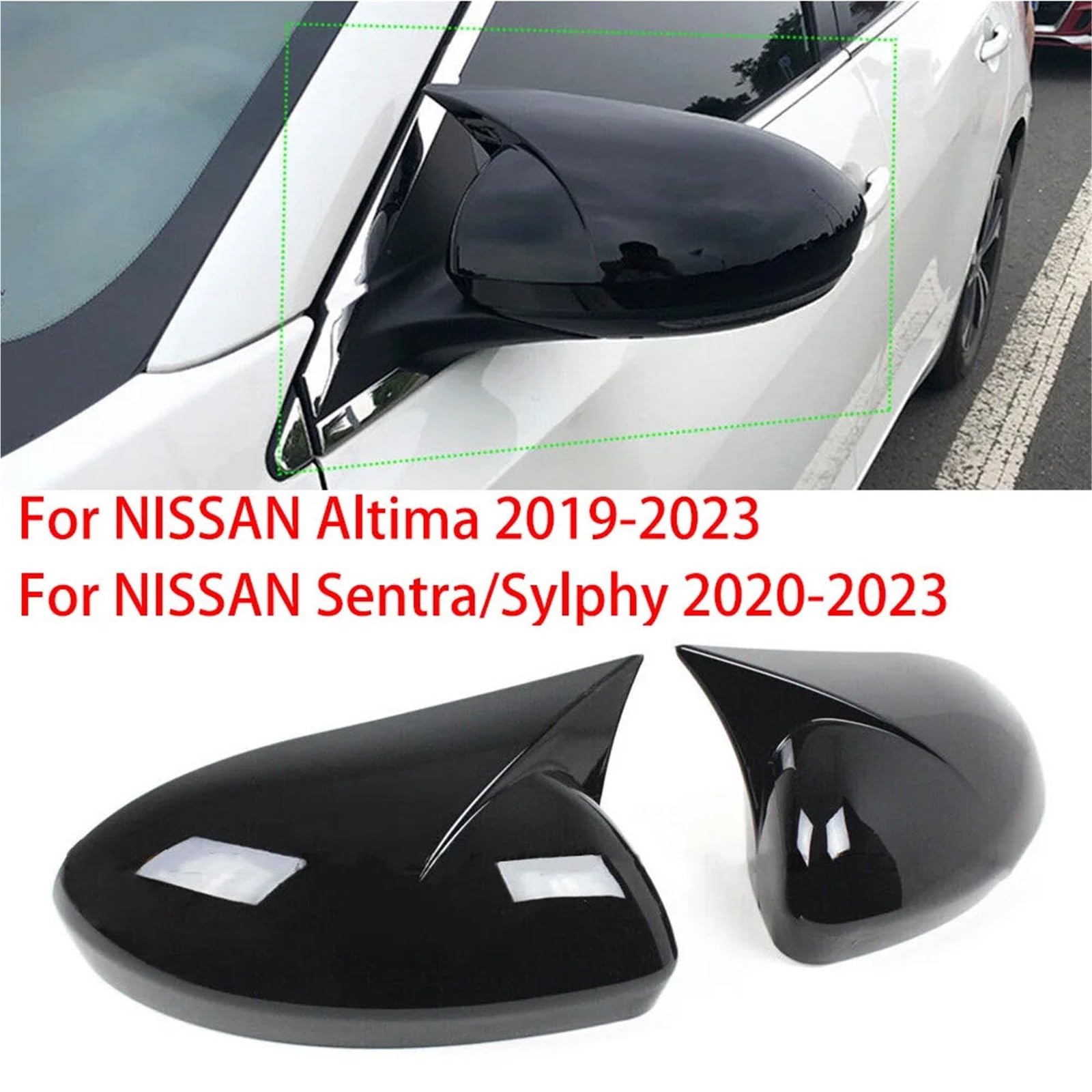 Naklejka przeciwmgielna na lusterko Pasuje do modeli NISSAN Altima 2019-2023 Sentra, pasuje do modeli Sylphy 2020-2023, osłona lusterka wstecznego.(Black)