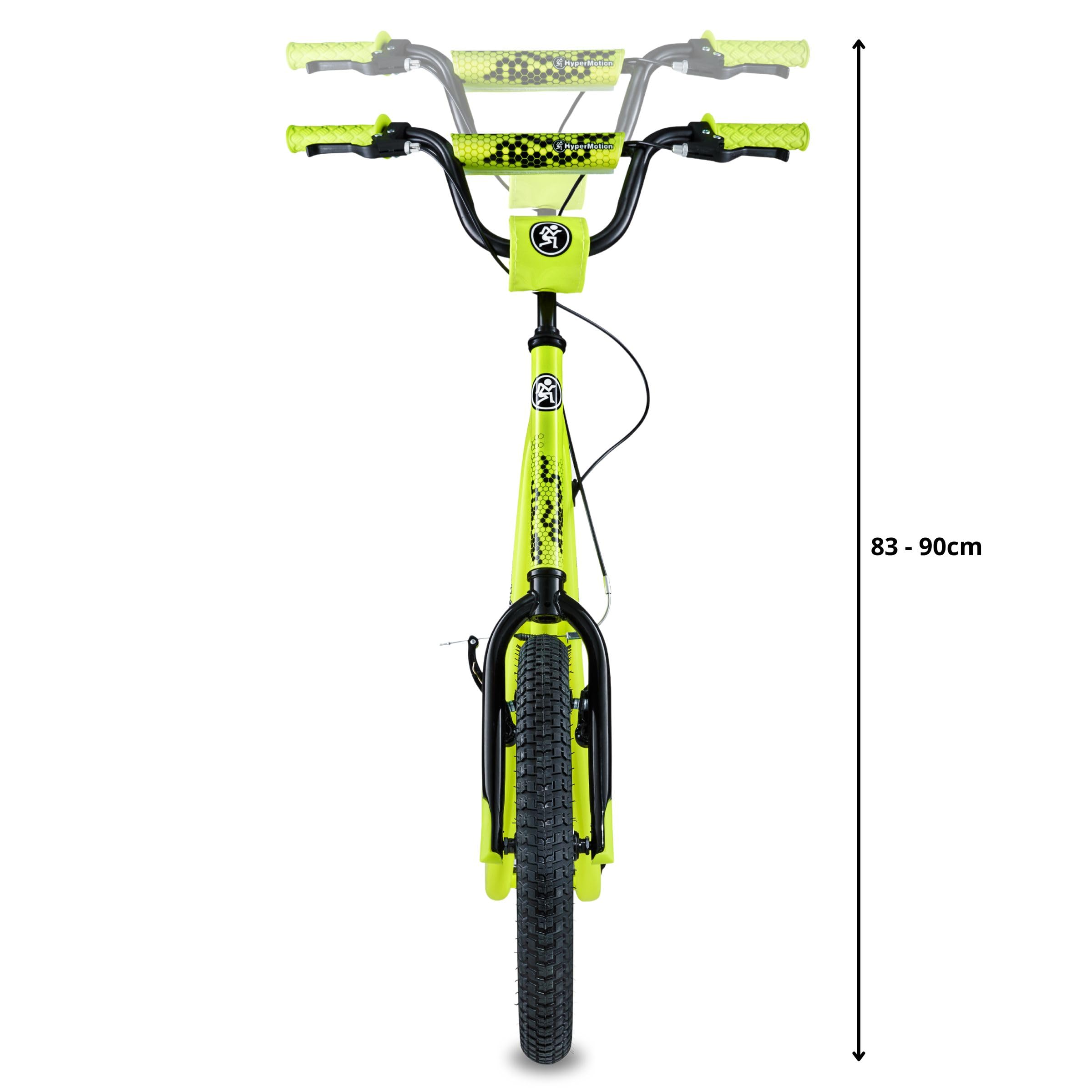 HyperMotion Runkie Patinete Urbano 16 Pulgadas Ruedas Inflables, Manillar Ajustable, Doble Freno Manual, para Niños Desde 8 Años, Jóvenes y Adultos, Amarillo