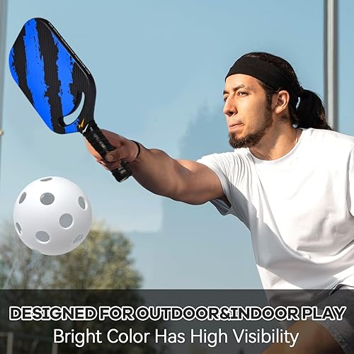 Miniatura 6 de Pelotas de pickleball para exteriores, 26 agujeros, bolas de pepinillo de alta elasticidad y duraderas para todos los estilos, paletas de pickleball