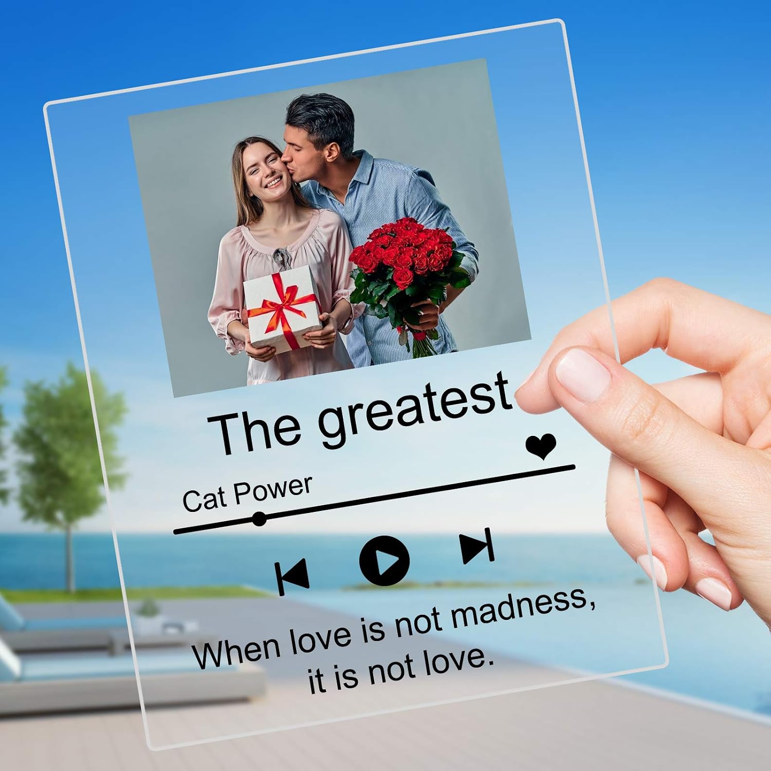 Custom Music Plaque Photo,Song Plaques Personalized,Customized Acrylic Album Cover with Picture for Room Decor,Valentines Day Decor,Wedding Gifts, Birthday Gifts