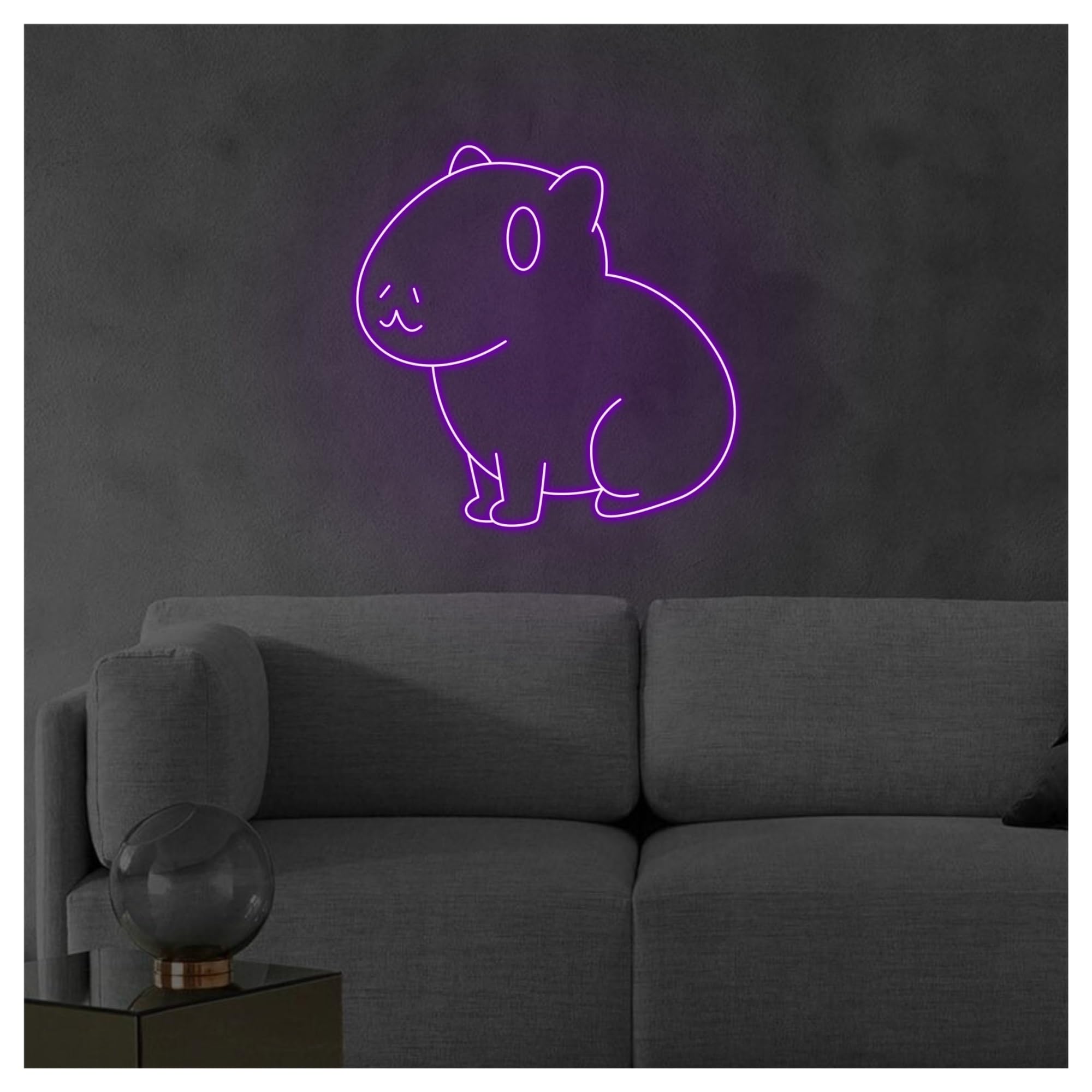 RONGCH Hanging Art Neon Signs Capybara Animal Neon Sign, Suitable for Bedroom Home Wall Decor with Dimmable 35cm(C)