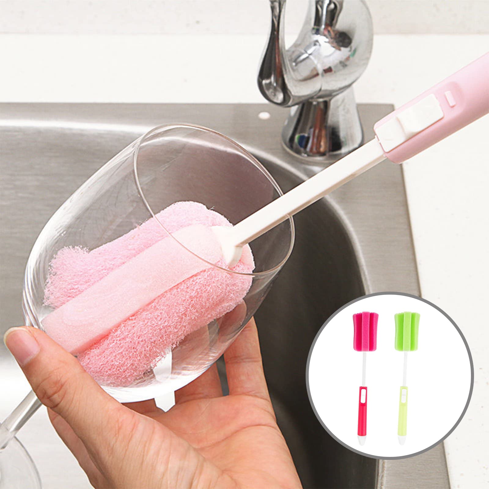 Set 6 Spazzole In Spugna Per Biberon E Bottiglie - Pulizia Profonda Per Strettoie - Foto 2