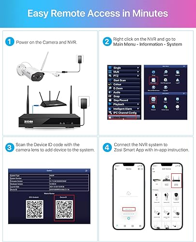 Miniatura 3 de ZOSI ZG3023A - Cámara complementaria 2K, cámara IP WiFi enchufable de 3 MP para exteriores e interiores con fuente de alimentación, visión nocturna,