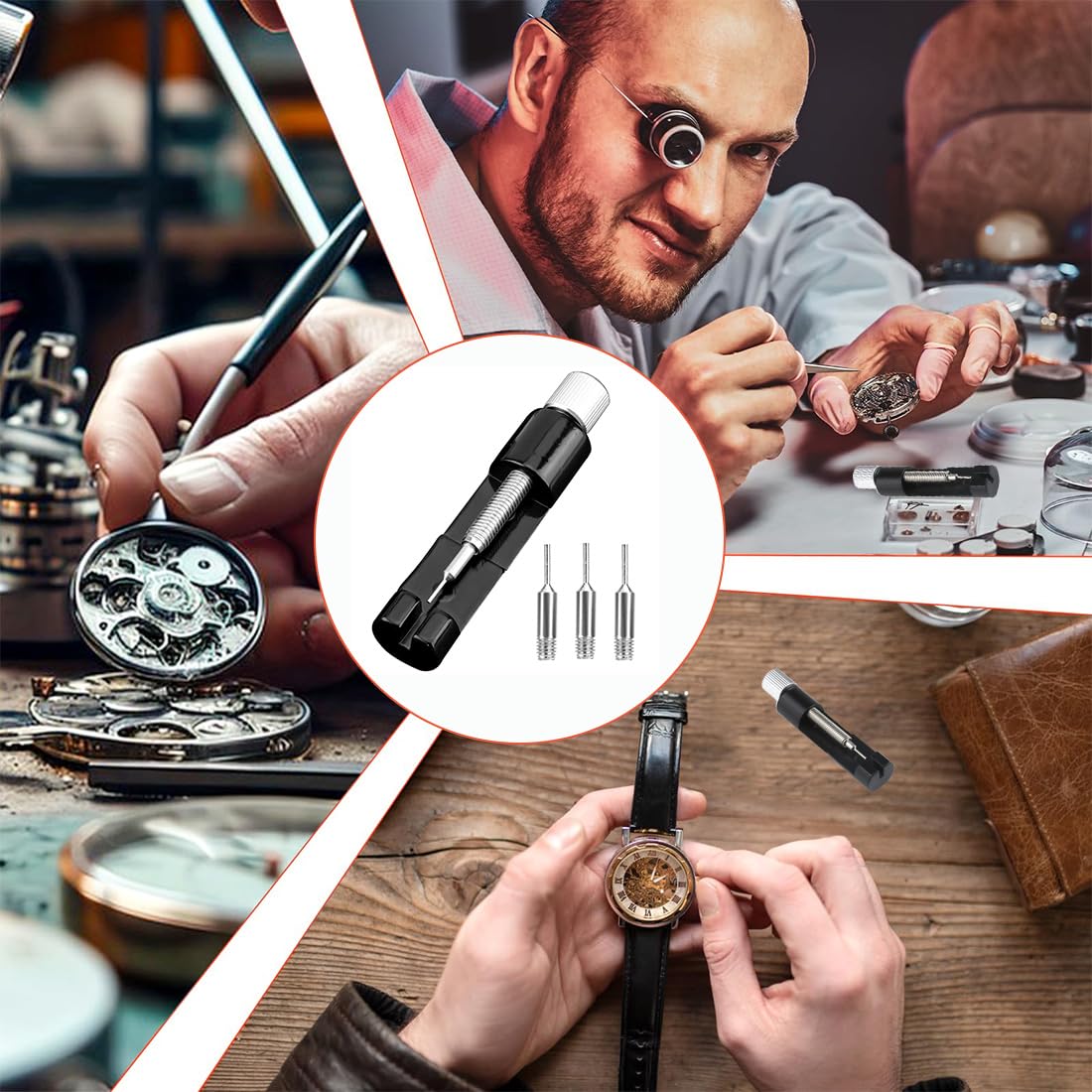 Ajustador Correa Reloj, Kit Reparacion Relojes, Herramienta para Quitar Eslabones