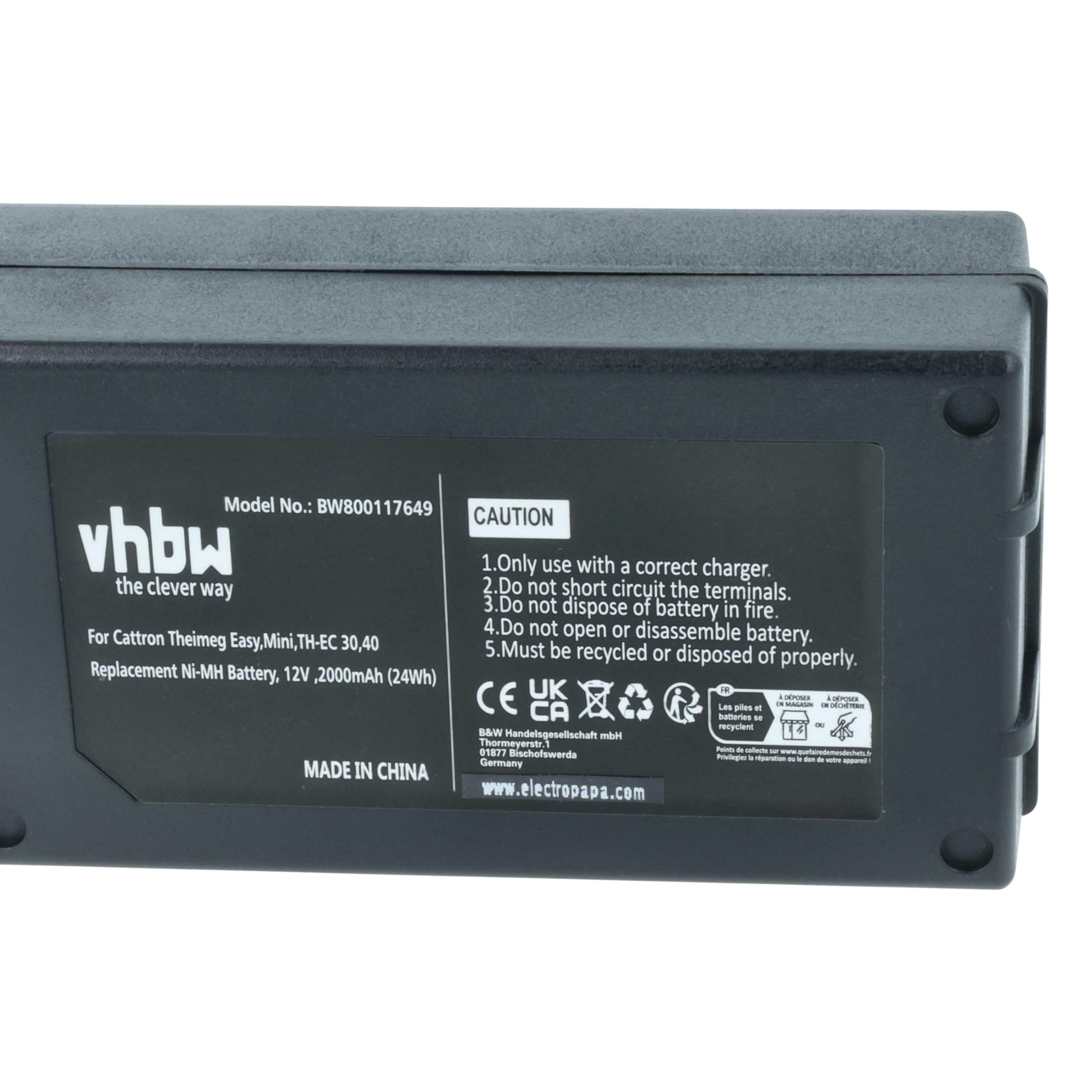 vhbw 2X Akku Ersatz für Cattron Theimeg BT92300075