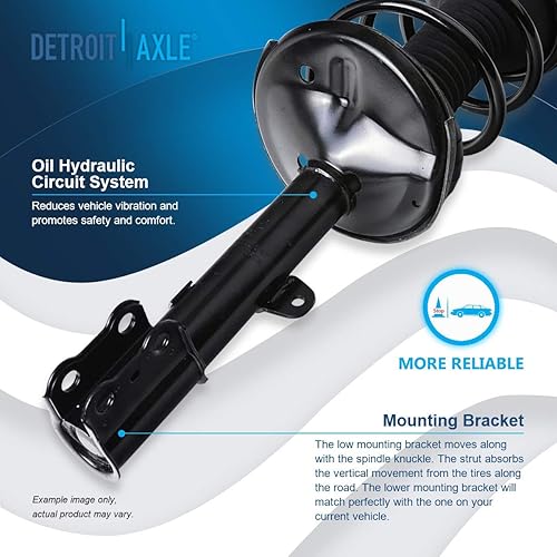 Miniatura 5 de Detroit Axle - Amortiguadores AWD Struts para Toyota RAV4 2000-2005 2001 2002 2003 2004 2 2 puntales delanteros y resortes helicoidales + 2