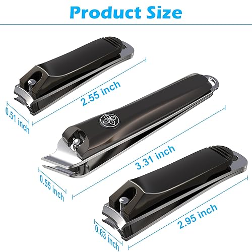 Miniatura 9 de GLAMFIELDS Cortaúñas con atrapasueños, cortaúñas grande para las uñas, con borde inclinado, estuche de cuero, buen regalo para hombres y mujeres,