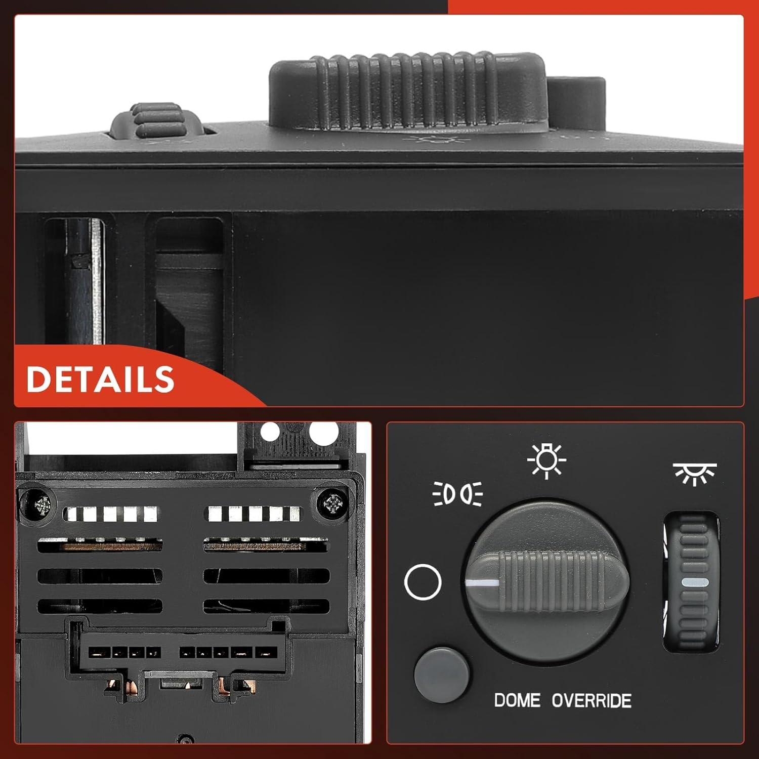 A-Premium Headlight Switch Headlamp Dimmer Switch Fit for Chevy Blazer 1998-2003, S10 1998-2002 & GMC Jimmy Sonoma 1998-2001 & Oldsmobile Bravada, Without Fog Lights Control, Replace 15029238