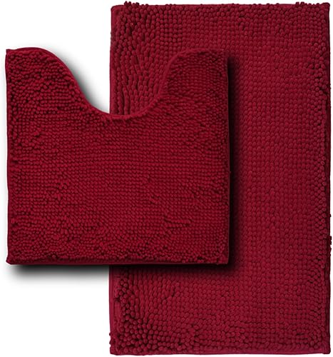 wyewye Juego de 2 alfombras de baño ultra suaves, superabsorbentes y gruesas, antideslizantes, lavables a máquina, tapetes de baño para suelo de