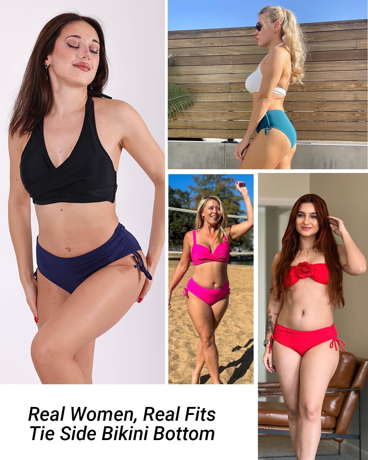 Daci Women Mid Waist Bikini Bottoms - Full Coverage Swim Bathing Suit Bottom Side Tied Swimsuit Bottoms - Image 5