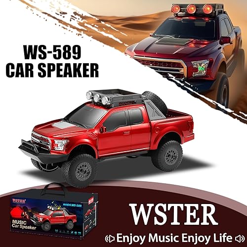 Miniatura 2 de WS-589 - Altavoz de réplica Bluetooth resistente para camioneta, audio portátil con TWS, luces LED de fiesta y estéreo HD Regalo sorpresa único