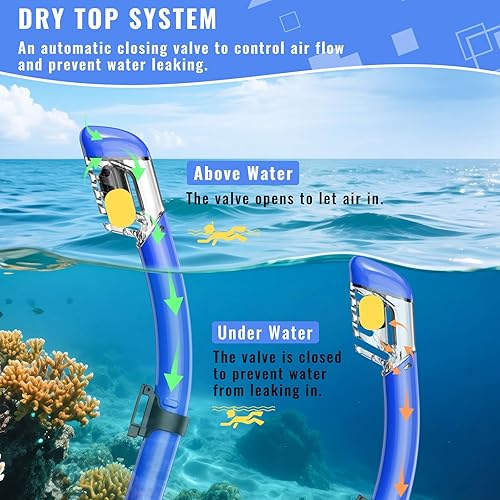 Miniatura 6 de Equipo de esnórquel para adultos, juego de esnórquel máscara de buceo, gafas de natación para adultos con cubierta de nariz, vidrio templado HD