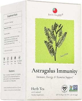 Health King Astragalus Immunity Herb Tea, Teabags, 20 Count Box