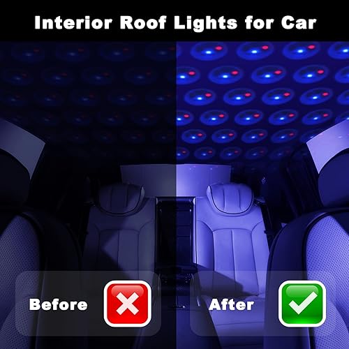 Miniatura 2 de Luz nocturna de estrella USB, proyector de estrellas LED portátil, decoración de luz interior para techo de automóvil, techo, pared, dormitorio,