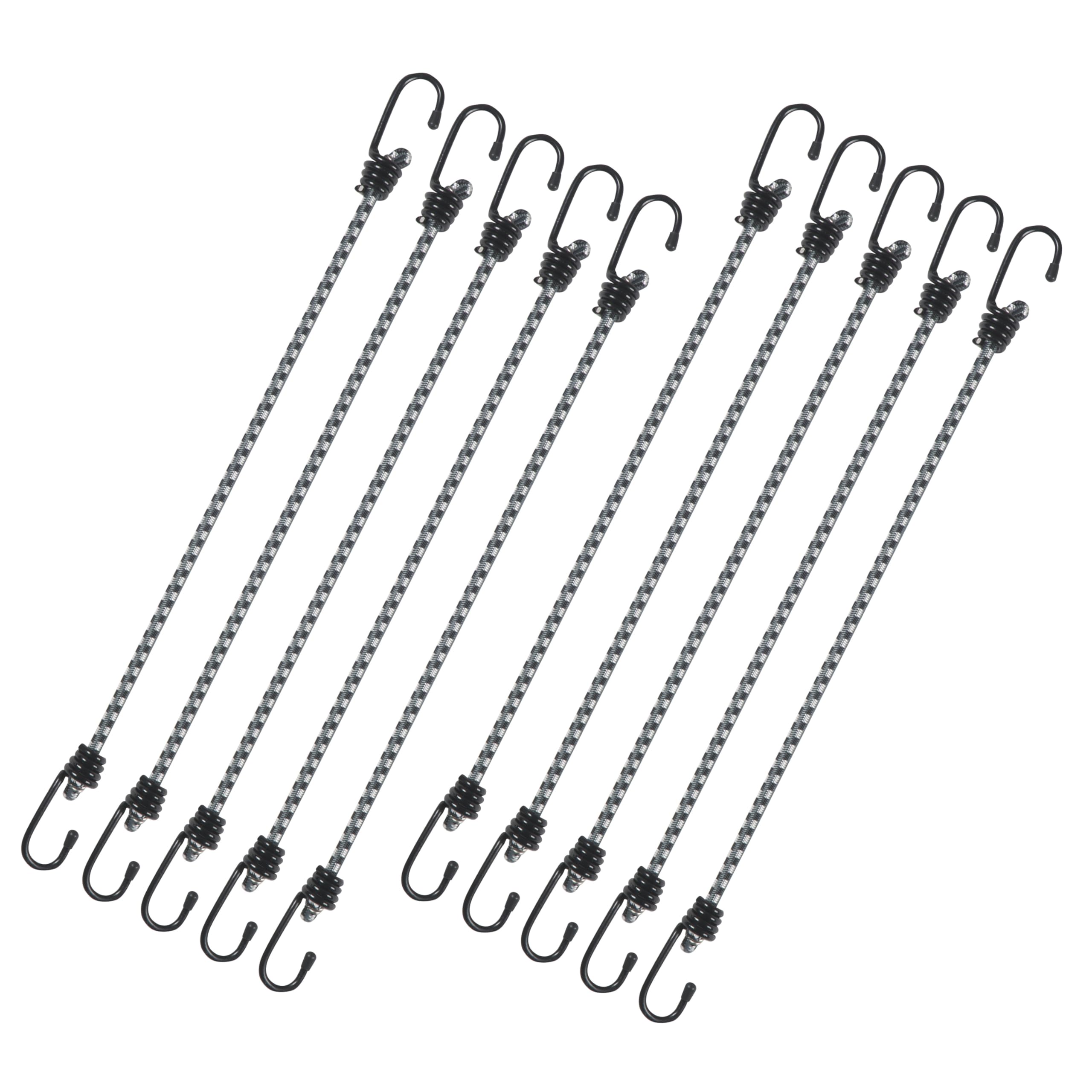 Keeper - 18” Vinyl Coated Bungee Cord, 10 Pack - UV and Weather-Resistant