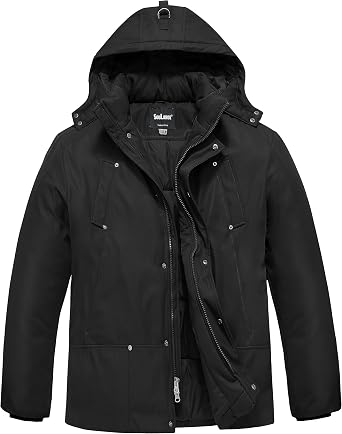 Soularge Mens Big and Tall Winter Hooded Warm Puffer Jacket