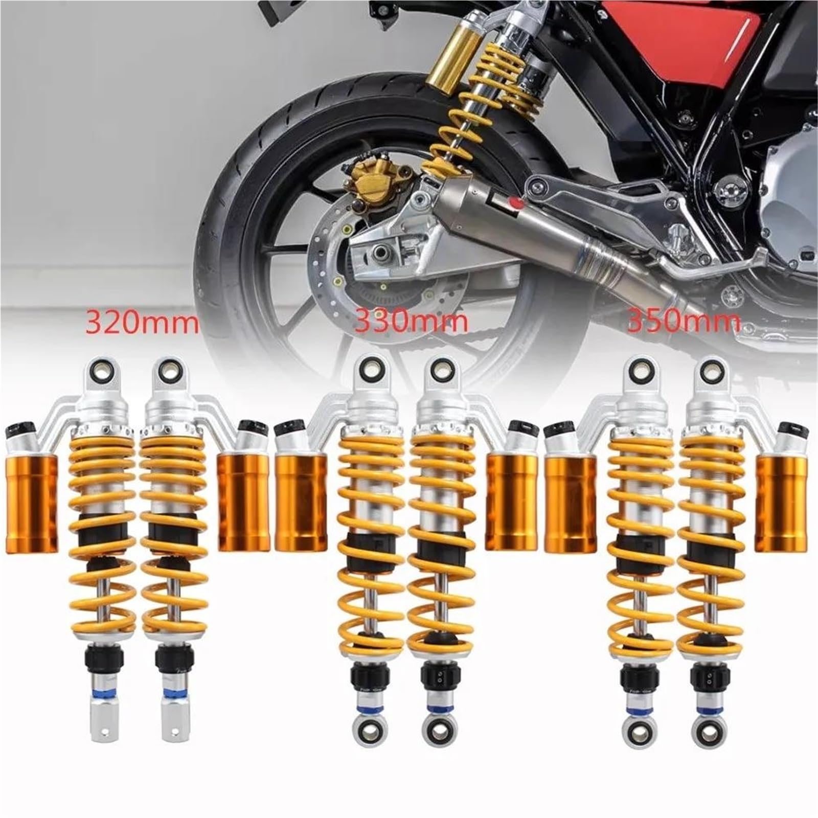 Regulowany amortyzator pneumatyczny do zawieszenia gazowego STREET do skutera ROD 750 Quad Dirt Street Bobber Scrambler z lat 2017-2019, tylny amortyzator (350 mm) (350 mm)