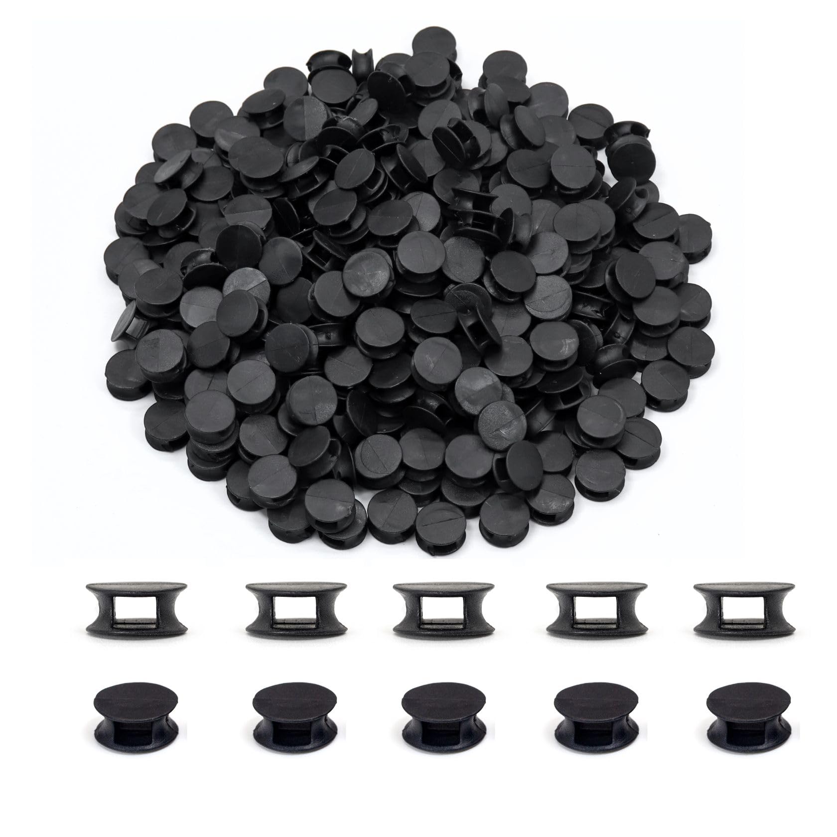 Meexzoom 200 PCS Shoe Charms, Buckle Plastic Button, Holder, Upgrade Design Accessories, Wristband Charm Backs, Perfect for DIY Shoes