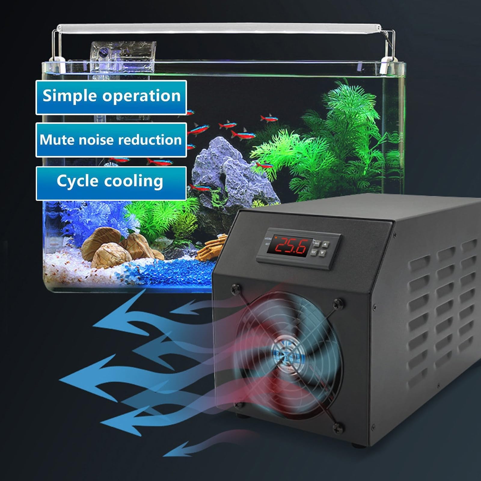 Enfriador De Acuario De 16Gal, 2 En 1, Calefacción/Refrigeración (10-50°C), 200W Diseño Silencioso, Semiconductor De Refrigeración, Para Acuarios De Ajolotes, Arrecifes De Coral