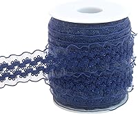 Vista 16 de Cinta elástica naranja con volantes de 25 yardas para coser de 3/4 pulgadas de organza elástica con ribete de encaje de ganchillo, banda elástica