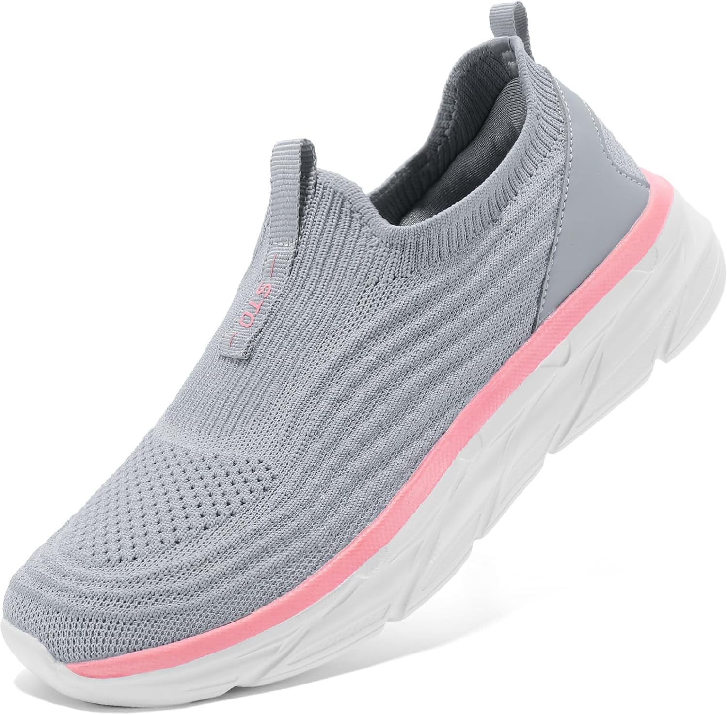 STQ Women's Slip on Sneakers Wide Toe Box Walking Tennis Shoes Cushion Sole Comfortable Orthopedic Arch Support Breathable Plantar Fasciitis Non-Slip Athletic Gym Workout Shoe