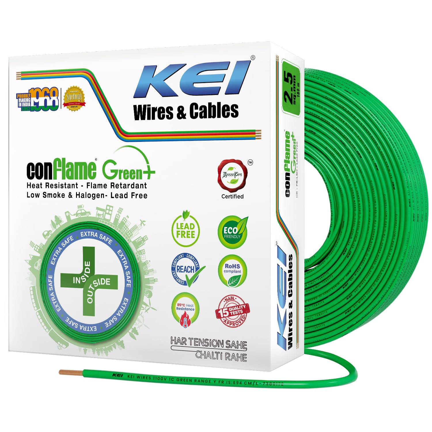 KEI Conflame Green Plus Wire - 90m Red -13 KEI Conflame Green Plus Wire - 90m Red -13