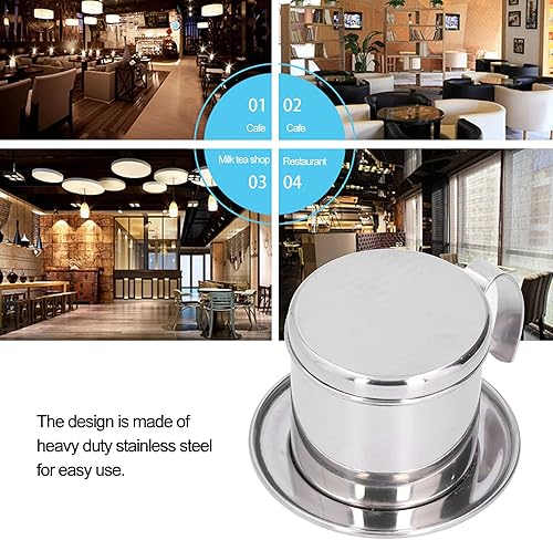 Miniatura 2 de BORDSTRACT Filtro de café vietnamita, percolador de café manual reutilizable de acero inoxidable para café molido