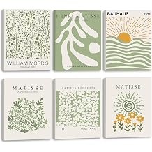 TOARTi Abstract Wall Art Prints Framed,Vintage Master Wall Decor,Cute Matisse Prints Canvas for Living Room Set of 6 pcs8x10inch Boho Flower Market Art Print,Aesthetic Poster for Bedroom Office