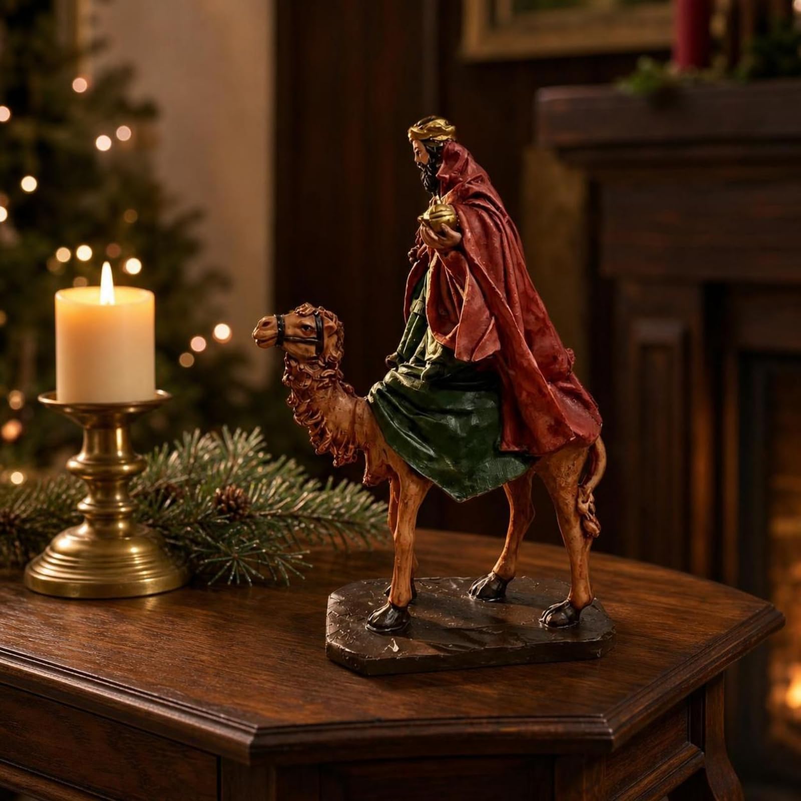 Milageto Realistisch Weihnachtsfigur mit Sockel