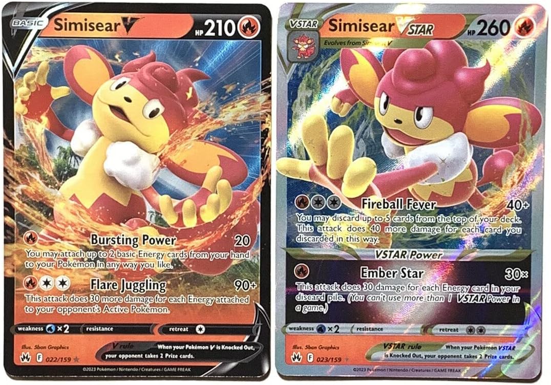 Simisear V & VSTAR 023/159 Crown Zenith Pokemon Ultra Rare Card