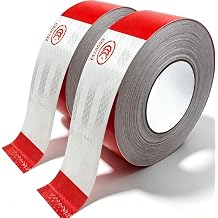 2 Roll DOT-C2 Reflective Tape, Trailer Caution Tape Roll, Reflector Tape Outdoor Waterproof, 2Inx160Ftx2=320Ft, Strong Adhesive Safety Warning Conspicuity Glow Tape for Vehicles, Boats, Signs, Bikes