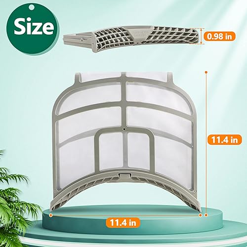 Miniatura 5 de ADQ73373201 Conjunto de filtro de pelusa para secadores LG (gris) Ken-More, pantalla de filtro de pelusa para secadora compatible con DLEX5000K