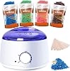 Wax Warmer, Wax Heater for Hair Removal with 4 Packs Wax Beans & 10 Pcs Wax Spatulas, Painless at Home Wax Kit for Facial Bikini Area Armpit for Woman and Men