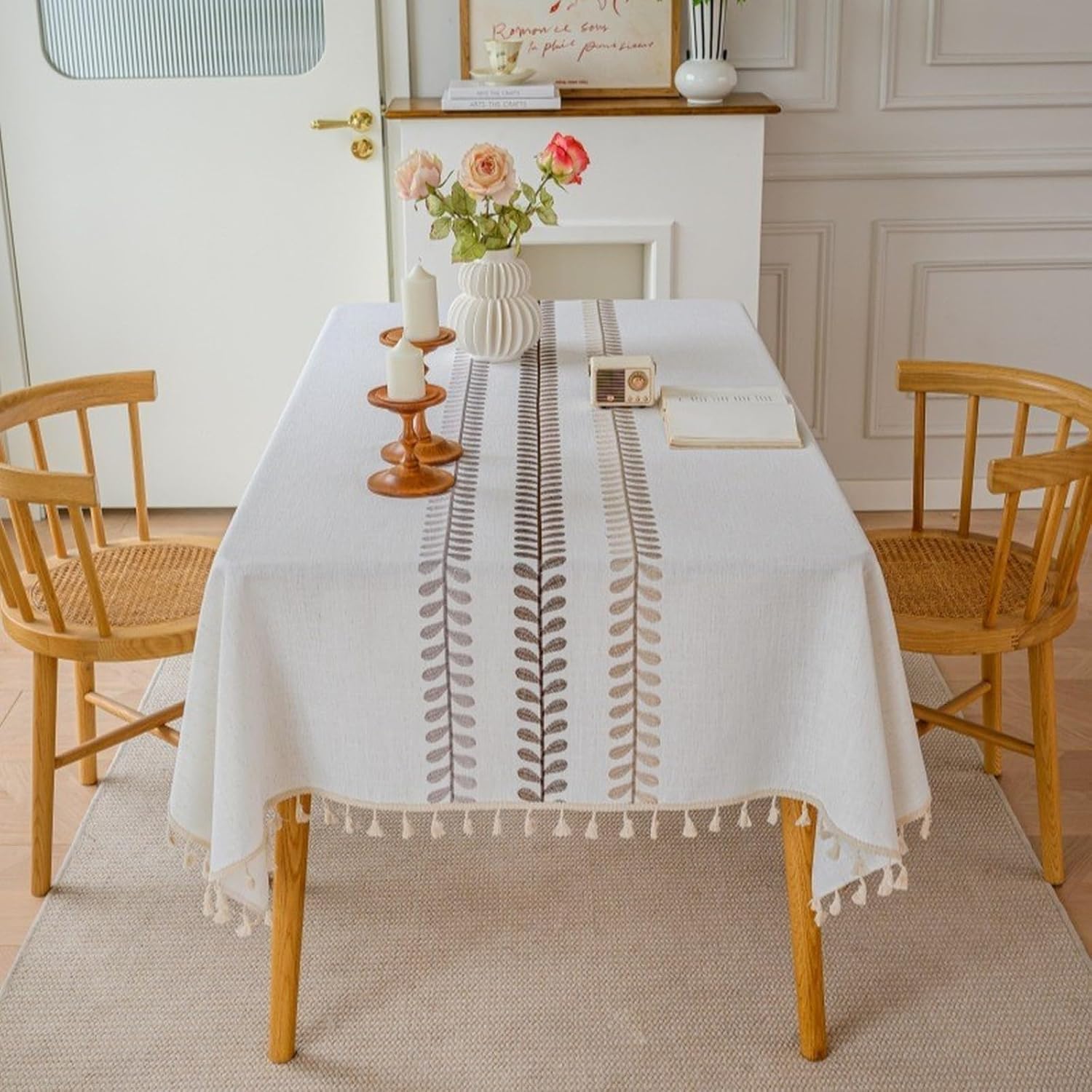 Tovaglia impermeabile da caffè, 140 x 220 cm, versatile, in stile country, per cucina, buffet, feste e campeggio, elegante e resistente