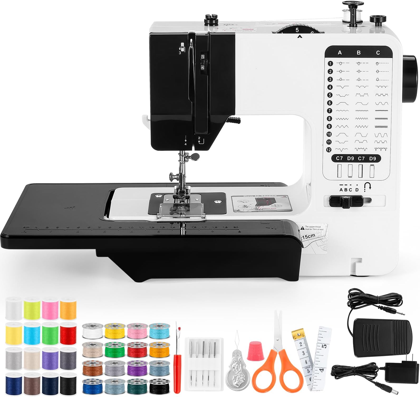 Sewing Machine, Mini Sewing Machine for Beginners and Kids, Portable Electric Sewing Machine, 38 Stitches Adjustable Speed Speed with Foot Pedal & Sewing Kit (Upgrade Version)