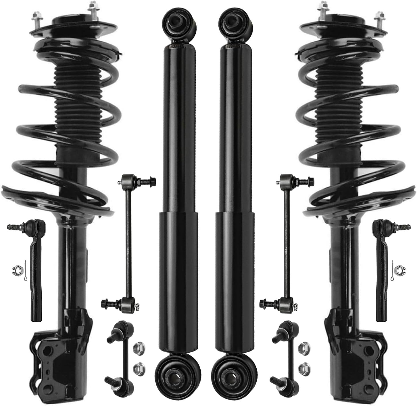 Detroit Axle - Front Coil Spring Struts Rear Shocks Sway Bars Suspension Kit Replacement for 2010-2015 Lexus RX350 RX450h - 10pc Set