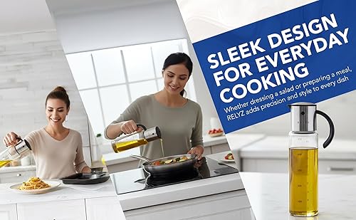 Miniatura 8 de Botella dispensadora grande de aceite de oliva, dispensador de aceite de vidrio de 17 onzas para cocina con boquilla de acero inoxidable sin goteo,