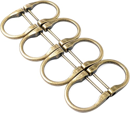 Miniatura 2 de Bobeey 4 anillos en D de 1 pulgada en forma de herradura en forma de U, anillos en forma de U, anillo en forma de herradura con rosca en forma de D,