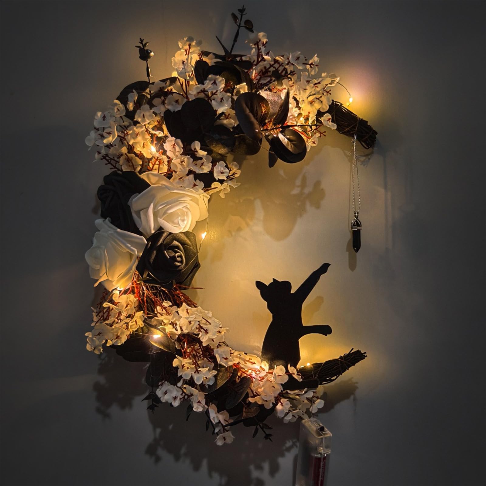 Couronne De Vigne De Rose De Simulation D'Halloween De 40 Cm