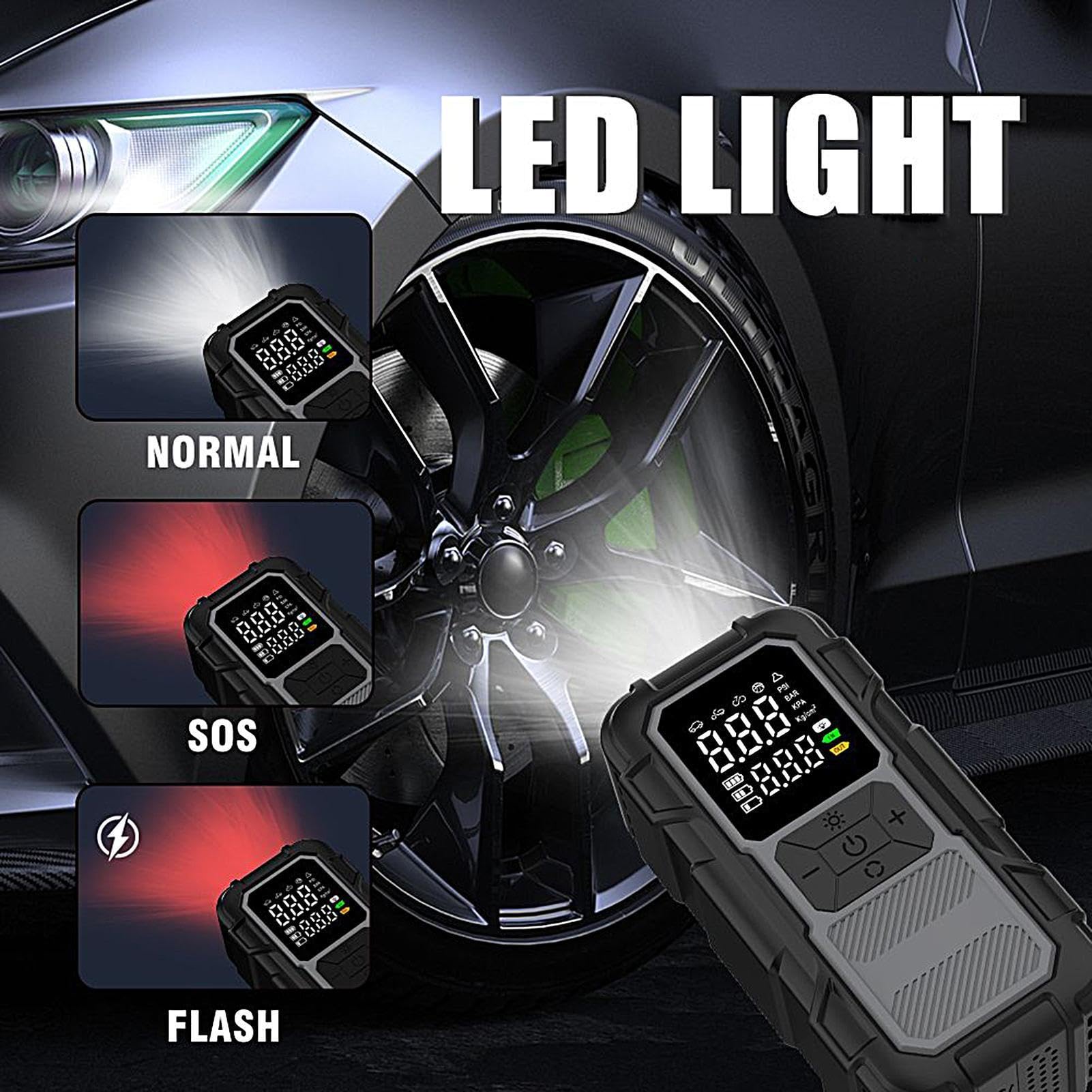 Generico Avviatore di Emergenza Portatile di Illuminazione LED 12V 4000A | Starter di Emergenza per Batterie Auto Scariche per Gonfiaggio Pneumatici e Spostamenti Urbani Quotidiani